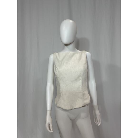 Amanda Uprichard x Revolve 'Ines' White Linen Top Size L - Picture 2 of 5